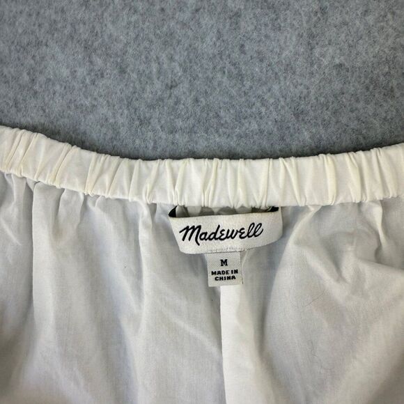 Madewell Women's Medium Blouse Embroidered Floral‎ Off-Shoulder Cotton Top Boho - Picture 2 of 10